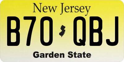 NJ license plate B70QBJ