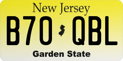 NJ license plate B70QBL