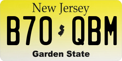 NJ license plate B70QBM