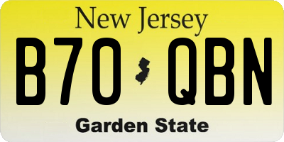 NJ license plate B70QBN