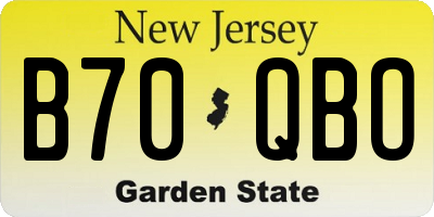 NJ license plate B70QBO