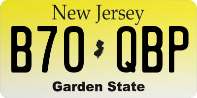 NJ license plate B70QBP