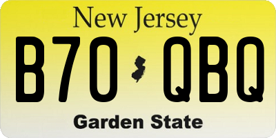 NJ license plate B70QBQ