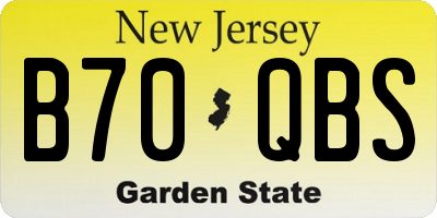 NJ license plate B70QBS