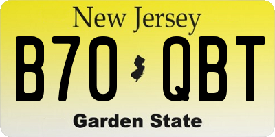 NJ license plate B70QBT