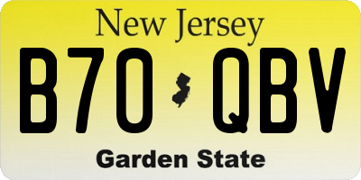 NJ license plate B70QBV