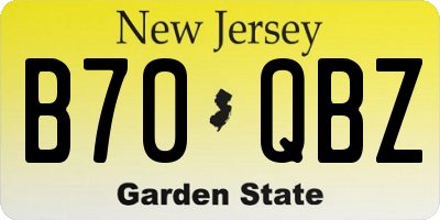 NJ license plate B70QBZ