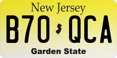 NJ license plate B70QCA