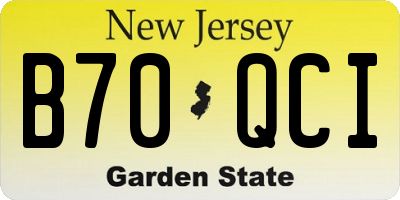 NJ license plate B70QCI
