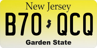 NJ license plate B70QCQ