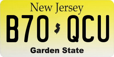 NJ license plate B70QCU