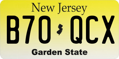 NJ license plate B70QCX