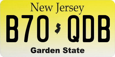 NJ license plate B70QDB