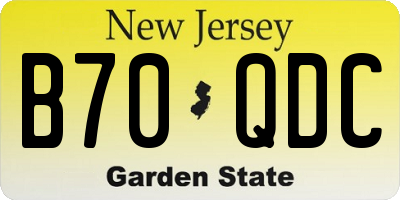 NJ license plate B70QDC