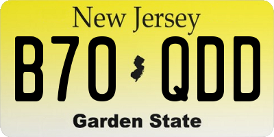 NJ license plate B70QDD