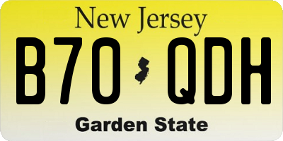 NJ license plate B70QDH