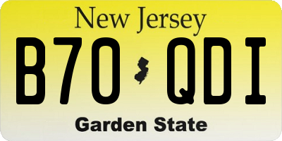 NJ license plate B70QDI
