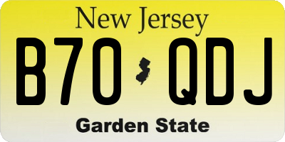 NJ license plate B70QDJ