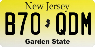 NJ license plate B70QDM
