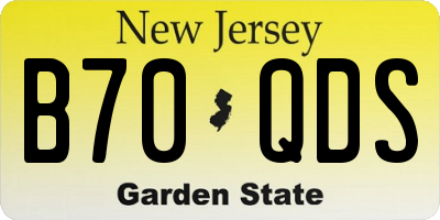 NJ license plate B70QDS