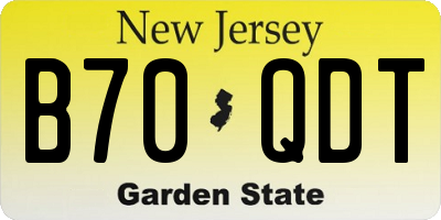 NJ license plate B70QDT