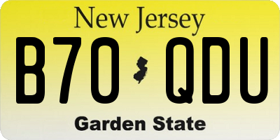 NJ license plate B70QDU