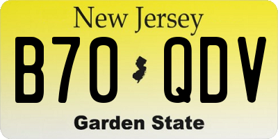 NJ license plate B70QDV