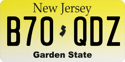 NJ license plate B70QDZ