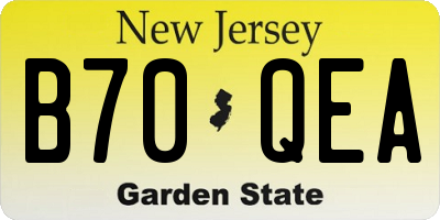 NJ license plate B70QEA