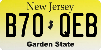 NJ license plate B70QEB
