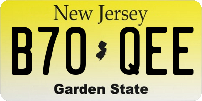 NJ license plate B70QEE