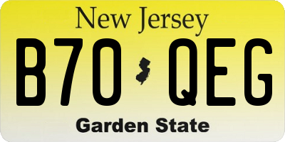 NJ license plate B70QEG