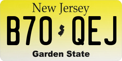 NJ license plate B70QEJ