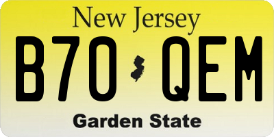 NJ license plate B70QEM
