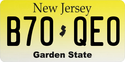 NJ license plate B70QEO