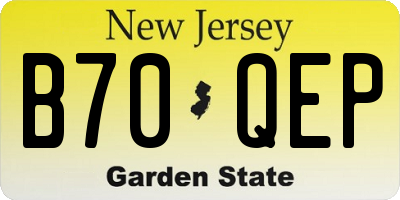 NJ license plate B70QEP