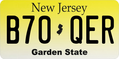NJ license plate B70QER