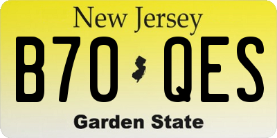 NJ license plate B70QES