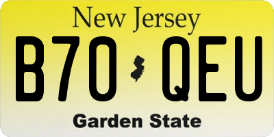 NJ license plate B70QEU