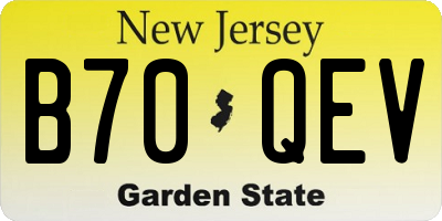 NJ license plate B70QEV