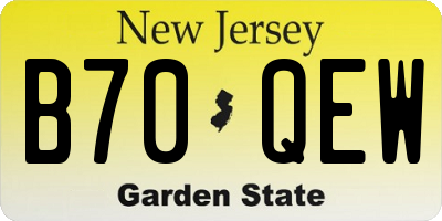 NJ license plate B70QEW