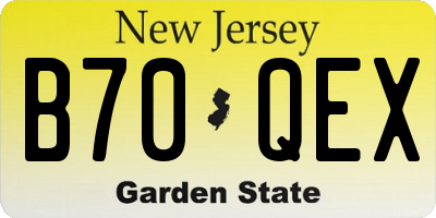 NJ license plate B70QEX