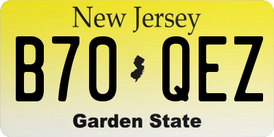 NJ license plate B70QEZ