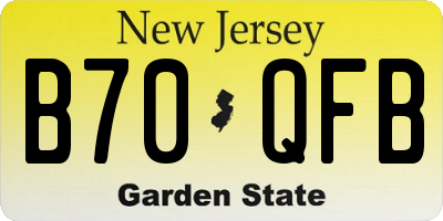 NJ license plate B70QFB