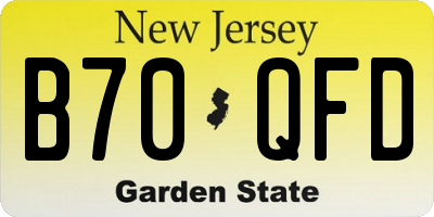 NJ license plate B70QFD