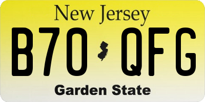 NJ license plate B70QFG
