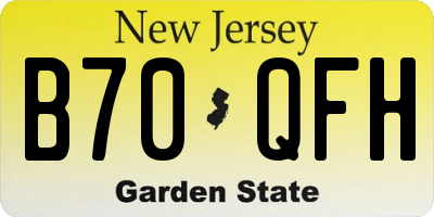 NJ license plate B70QFH