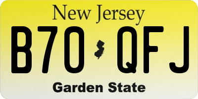 NJ license plate B70QFJ