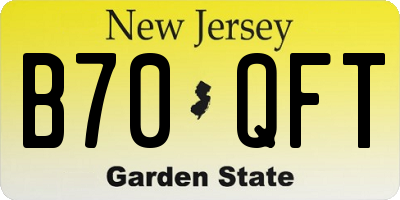 NJ license plate B70QFT