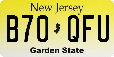 NJ license plate B70QFU